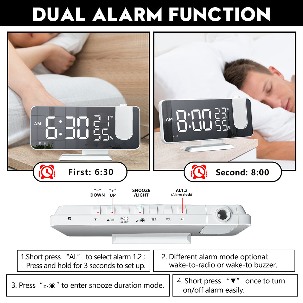 FM Radio LED Digital Smart Alarm Clocks USB