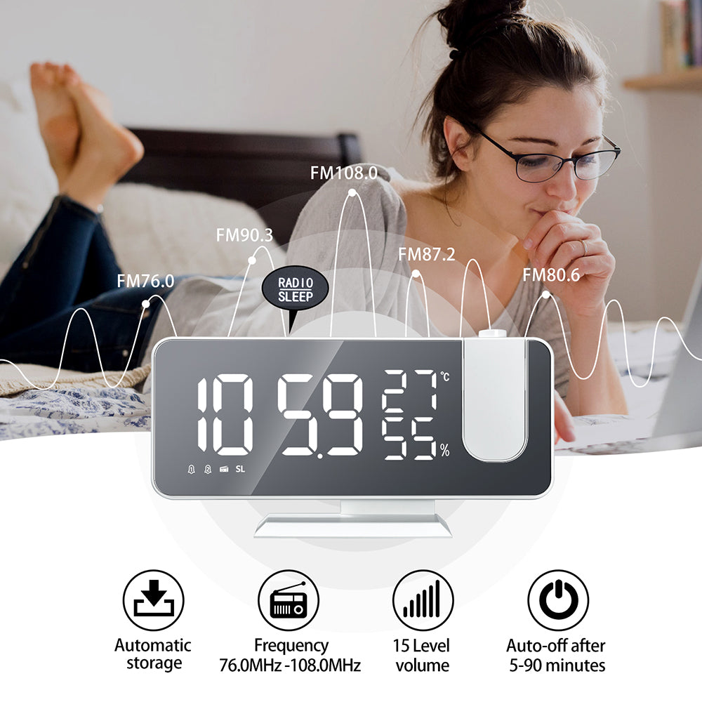 FM Radio LED Digital Smart Alarm Clocks USB